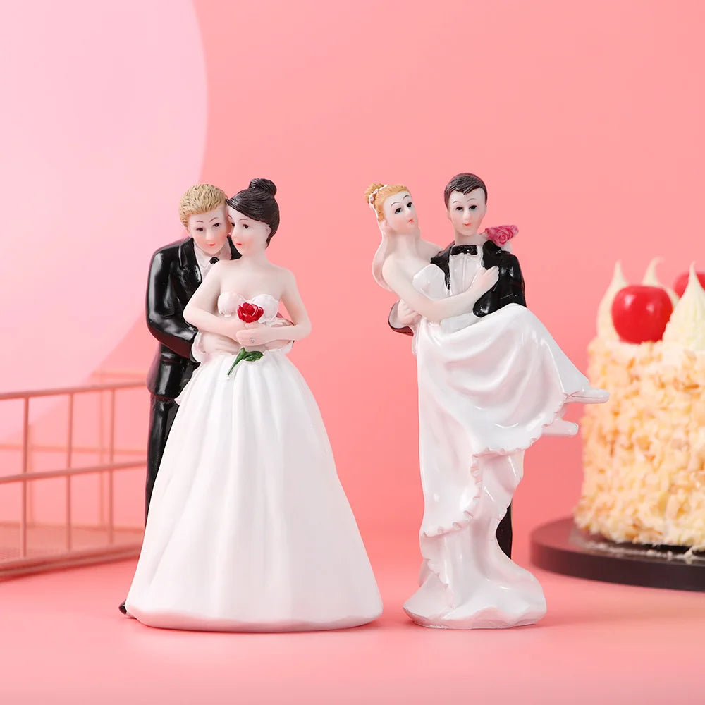 16 types Synthetic Resin Bride&Groom Couple Cake Topper Wedding Decoration Figurine Gift Valentine's Day Engagement Decor