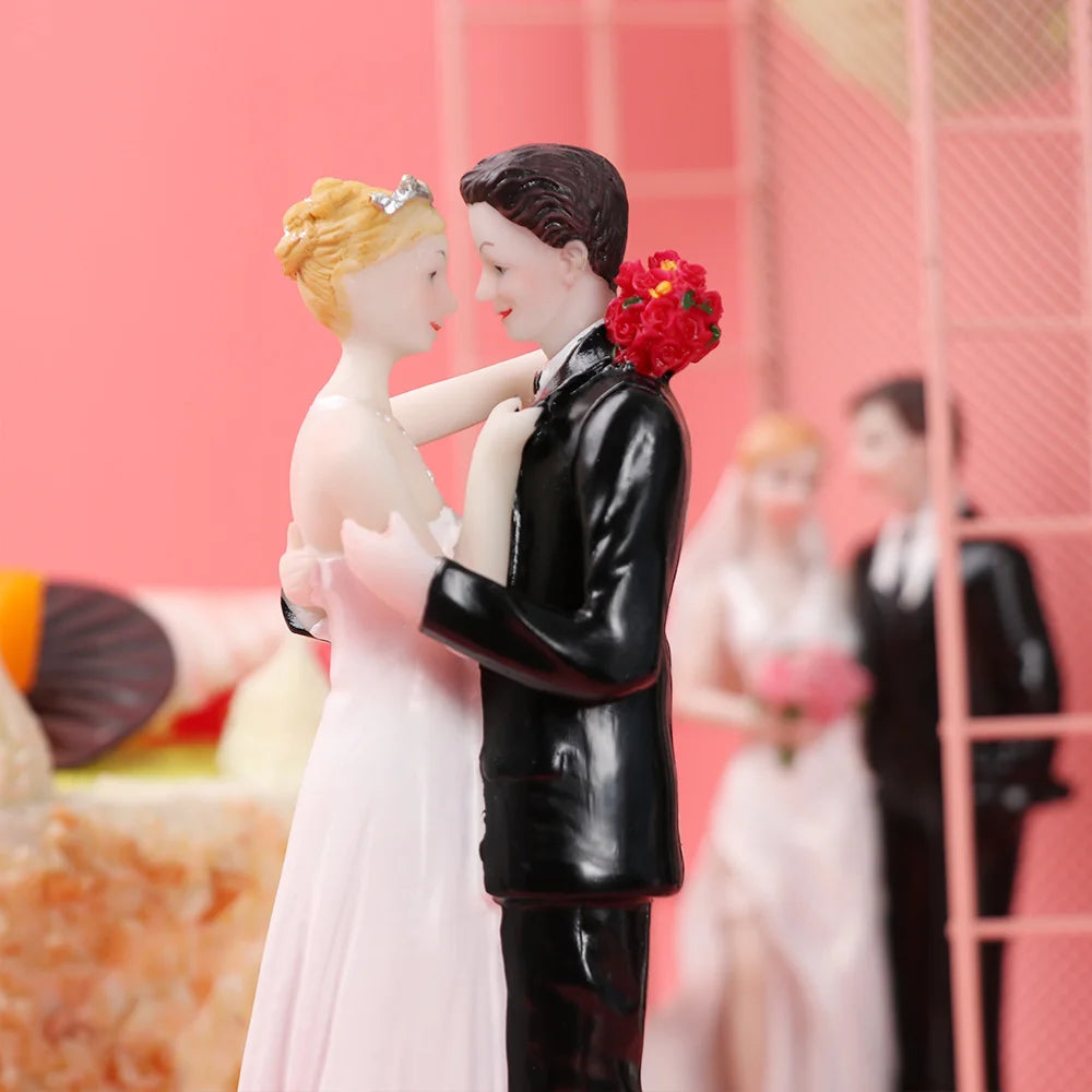16 types Synthetic Resin Bride&Groom Couple Cake Topper Wedding Decoration Figurine Gift Valentine's Day Engagement Decor