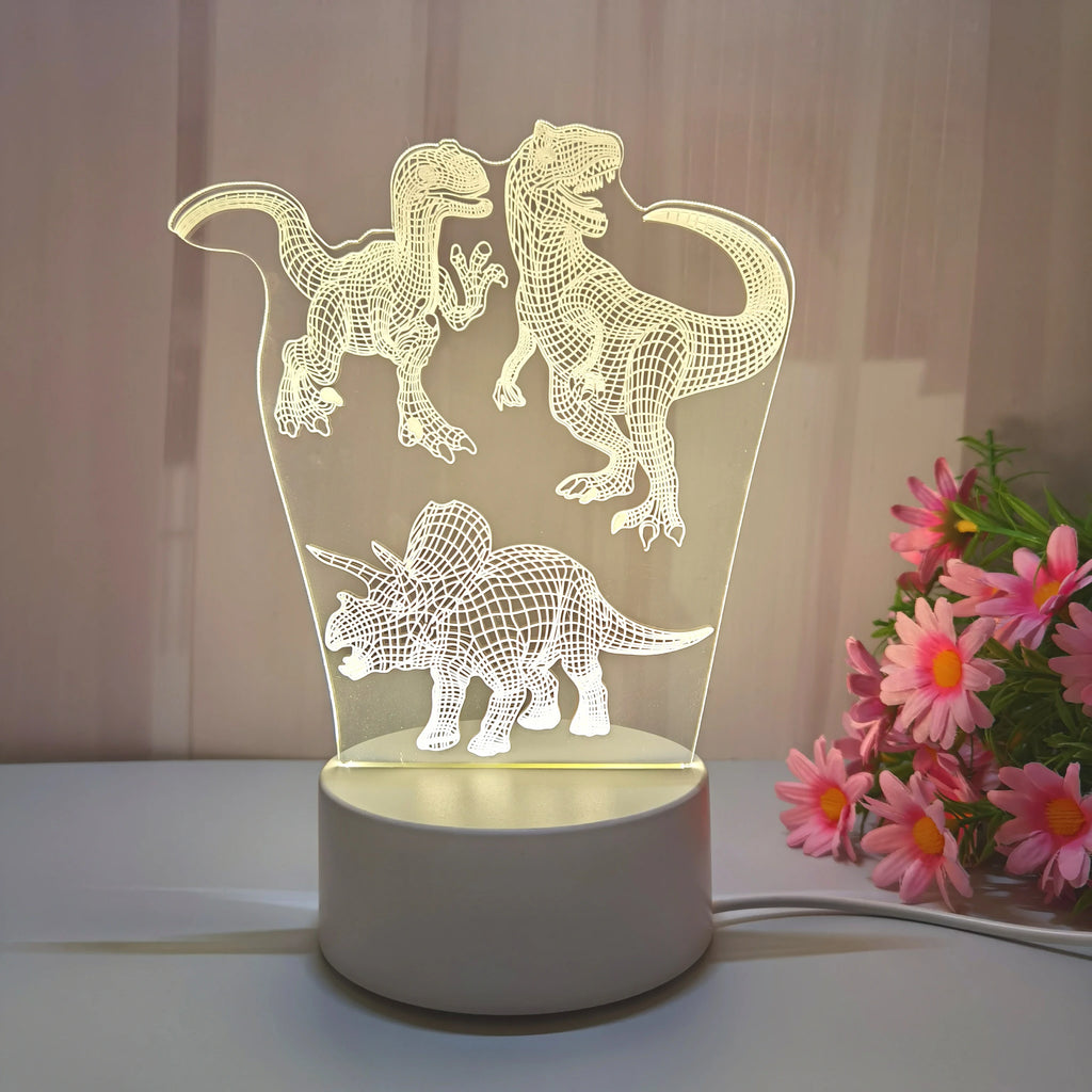 1pc retro dinosaur 3D night light, USB interface table light, holiday atmosphere decorative lamp, holiday gift to friends.