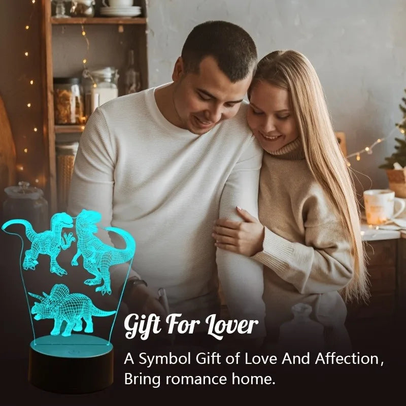 1pc retro dinosaur 3D night light, USB interface table light, holiday atmosphere decorative lamp, holiday gift to friends.