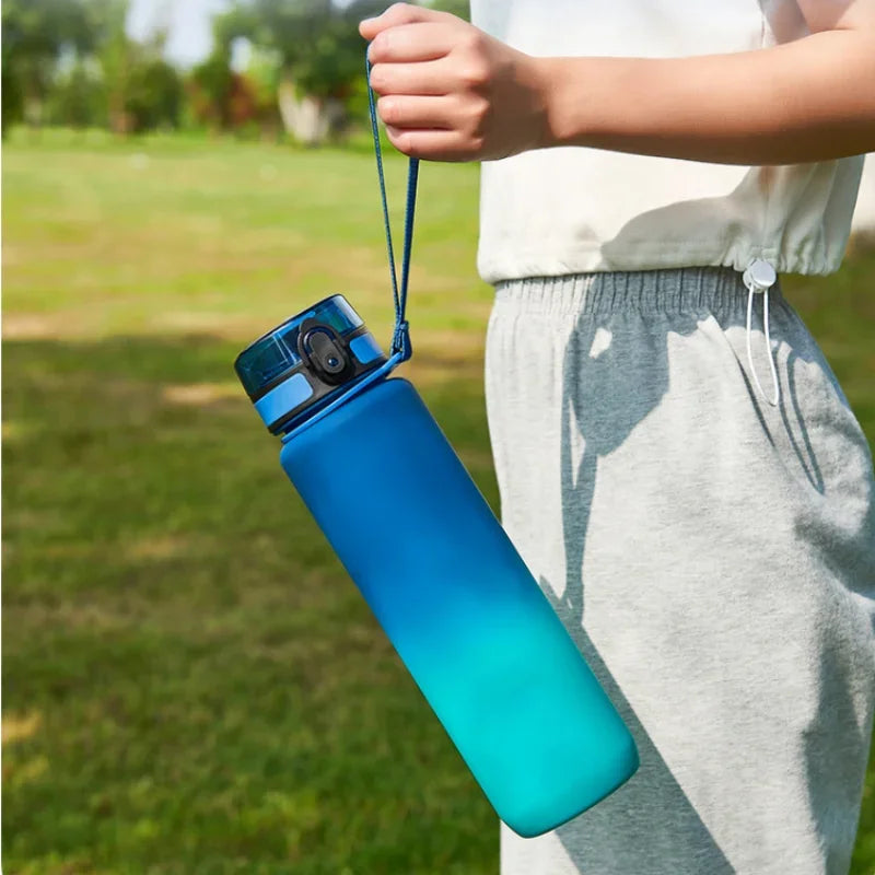 1 Liter Large Capacity Sports Water Bottle Leak Proof Colorful Plastic Cup Drinking Outdoor Travel Portable Gym Fitness Jugs