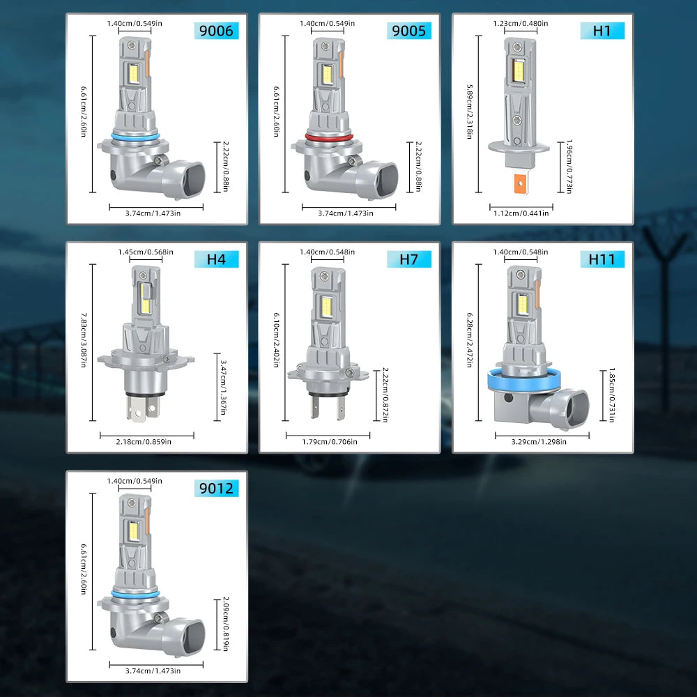 2PCS H7 LED Headlight H1 H4 H11 Fog Bulb 9005/HB3 9006/HB4 9012 Fog Led Canbus 85000LM High&Low Beam For Auto Motorcycle