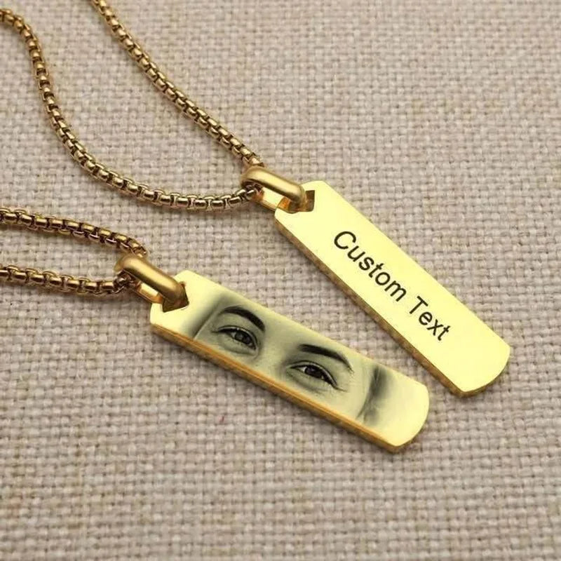 Custom Eye Photo Pendant Necklace Personalized Engraved Jewelry Unique Romantic Gift for Valentine's Day Wedding Anniversary