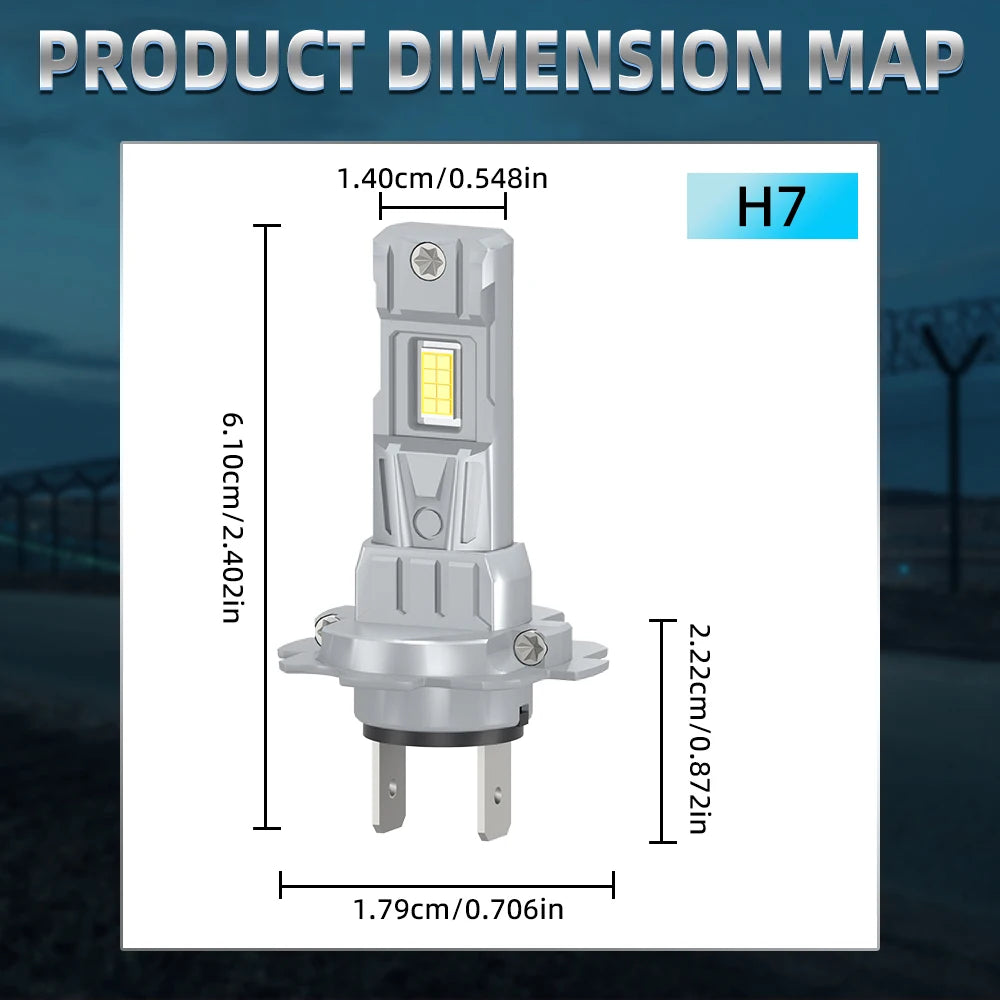 2PCS H7 LED Headlight H1 H4 H11 Fog Bulb 9005/HB3 9006/HB4 9012 Fog Led Canbus 85000LM High&Low Beam For Auto Motorcycle