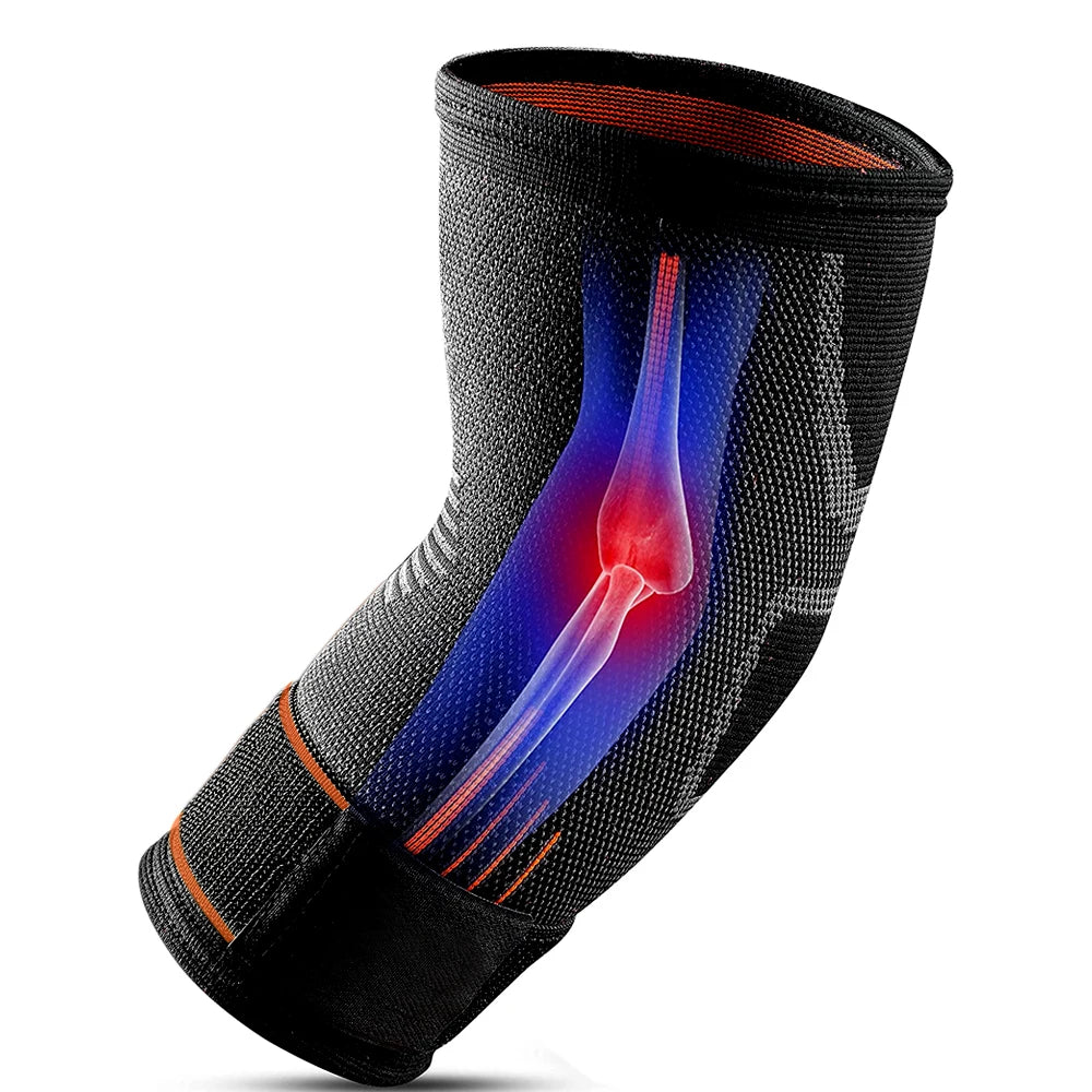 BYEPAIN 1Pcs Fitness Elbow Brace Compression Support Sleeve for Tendonitis, Tennis Elbow, Golf Treatment - Reduce Joint Pain