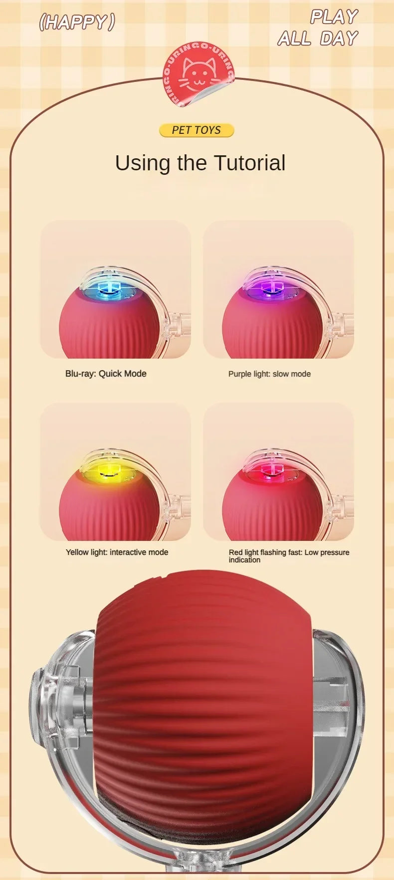 Cat Toys for Cats Ball Dog Toy Ball Electronic Interactive Pet Toy USB Automatic Moving Bouncing for Puppy Cat Products