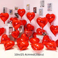 20pcs Red Aluminum Foil Heart-shaped Balloons for Wedding Decoration,Party Heart-shaped Decoration, Valentine's Day Decoration