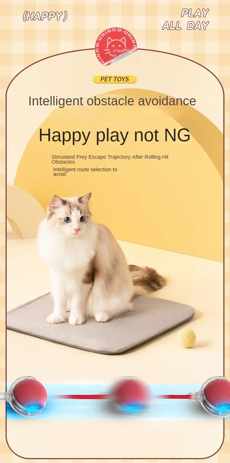 Cat Toys for Cats Ball Dog Toy Ball Electronic Interactive Pet Toy USB Automatic Moving Bouncing for Puppy Cat Products