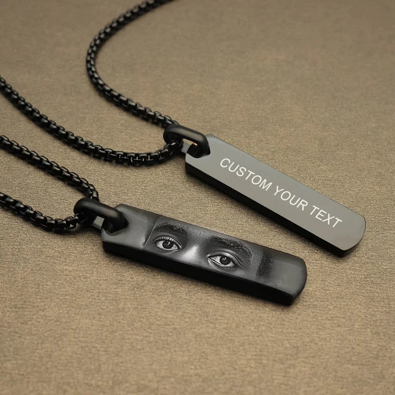 Custom Eye Photo Pendant Necklace Personalized Engraved Jewelry Unique Romantic Gift for Valentine's Day Wedding Anniversary