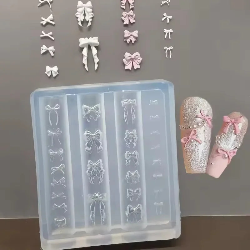 1pc rose flower 3D Acrylic Nail Mold Hand Engraving Mold Nail Art Decorations Silicone Nail Art